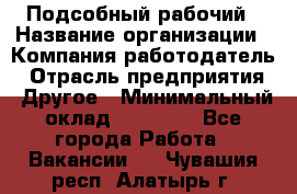 Подсобный рабочий › Название организации ­ Компания-работодатель › Отрасль предприятия ­ Другое › Минимальный оклад ­ 15 000 - Все города Работа » Вакансии   . Чувашия респ.,Алатырь г.